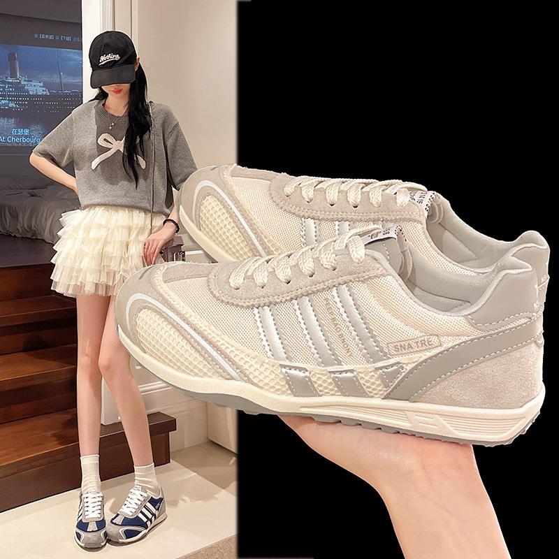 Mesh Forrest Gump shoes women's 2025 autumn new platform ballet shoes women's soft-soled casual lace-up round head sports shoes women