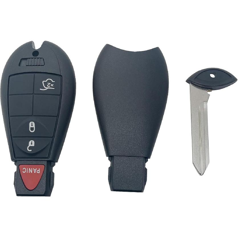 Replacement Key Fob Cover Shell Case Fits for Jeep Grand Cherokee 2008-2013 for Jeep Commander 2008 2009 2010 (4 Buttons)