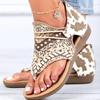 Women's Back Zipper Toe Post Flat Sandals, Roman Style Summer Slides