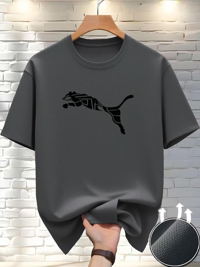 Letnia Moda Lis Pantera Nadruk 3D Koszulka Luksusowa Wysokiej Jakości Męska Góra z Okrągłym Dekoltem Codzienny Trend Bluza Fitness