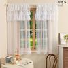 1PCS Decoration 3 Laces Lace Curtains Solid Colour Rod Pocket Sheer Curain Translucent Home Decor Window Screen Bedroom