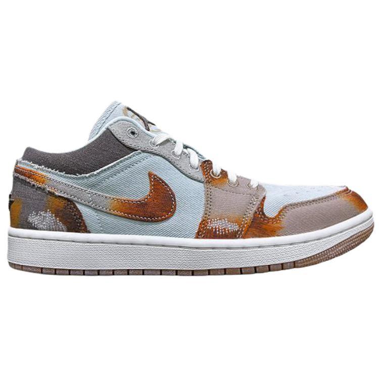Jordan Air Jordan 1 Low Top Vintage Basketball Shoes Men's Blue Brown Jordan IM6664-991