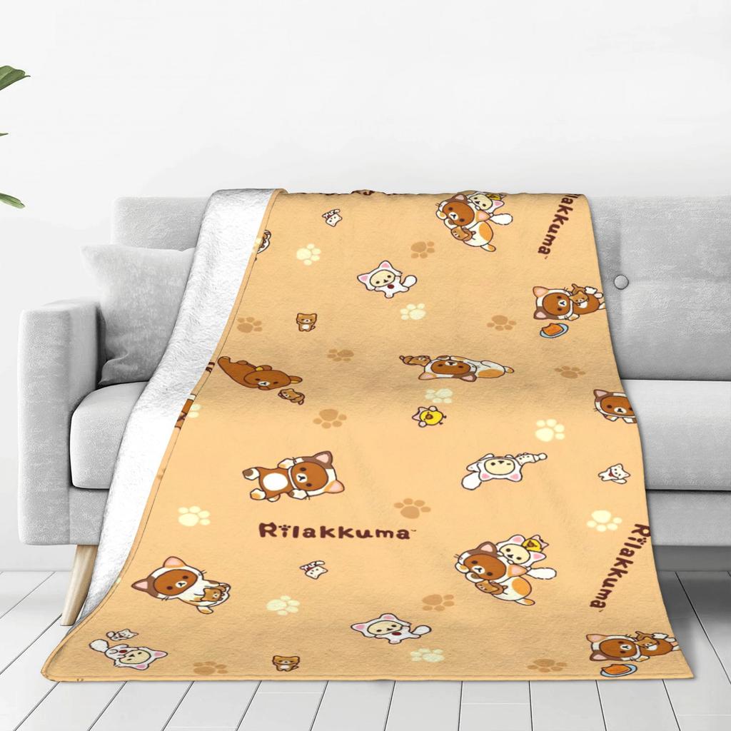 Rilakkuma Blanket Quality Soft  Throw Blanket Winter Children Bedroom Street Trend Bedspread