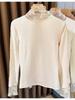 Women's Slim-Fit Brushed Lace Turtleneck Base Layer - Warm Autumn/Winter Inner Shirt