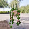 Boho Car Plant Crochet Hanging Basket Ornaments Hand Knitting Potted Hanging Plant Rear View Mirror Pendants Car Decoration