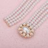 Fashion White Pearl Pearl Belts Crystal Rhinestone Elegant Waist Chain Wedding Sash Women's Fashion