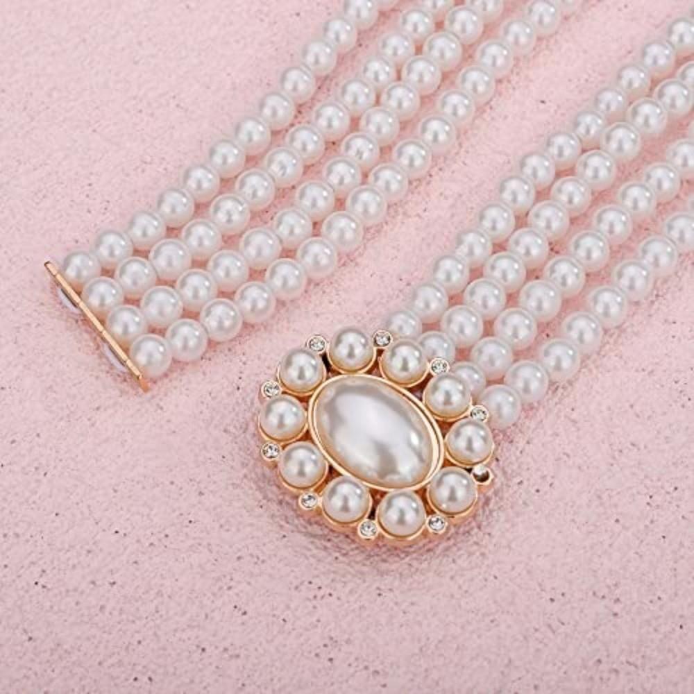 Fashion White Pearl Pearl Belts Crystal Rhinestone Elegant Waist Chain Wedding Sash Women's Fashion