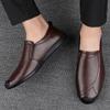 Leather Shoes for Men Casual Male Soft Sole Comfortable Shoes Slip-On Men Driving Shoes