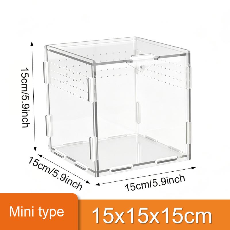 Acrylic Transparent Reptile Terrarium Breeding Box Turtle Cage Nano Arboreal Tarantula Enclosure Dearded Dragon Reptiles Habitat