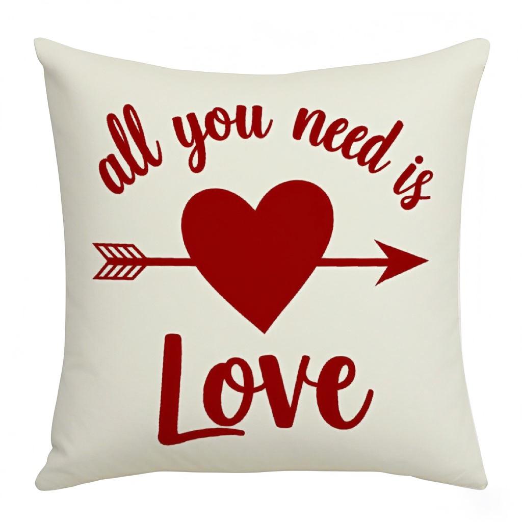 New Festive Valentine's Day Atmosphere Pillowcase Home Decoration Living Room Sofa Cushion Cover Linen Printed Cushion Cover