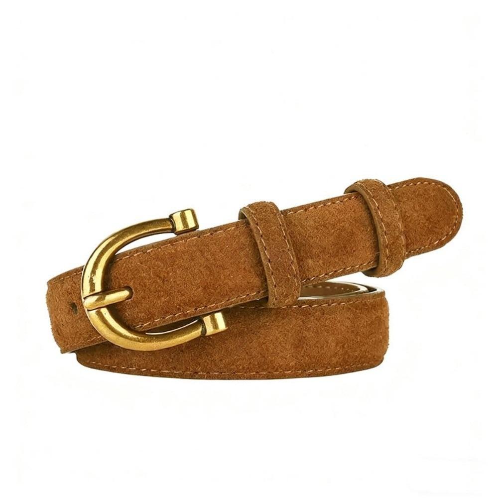 Versatile Suede Leather Belt Pin Buckle Wide Waistband Women Waist Belt Coat Skirt Decoration