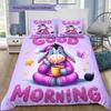 Eeyore Print Bedding Set Featuring An Image of Someone Sipping Coffee Is The Perfect Choice for Decorating A Child's Bedroom.