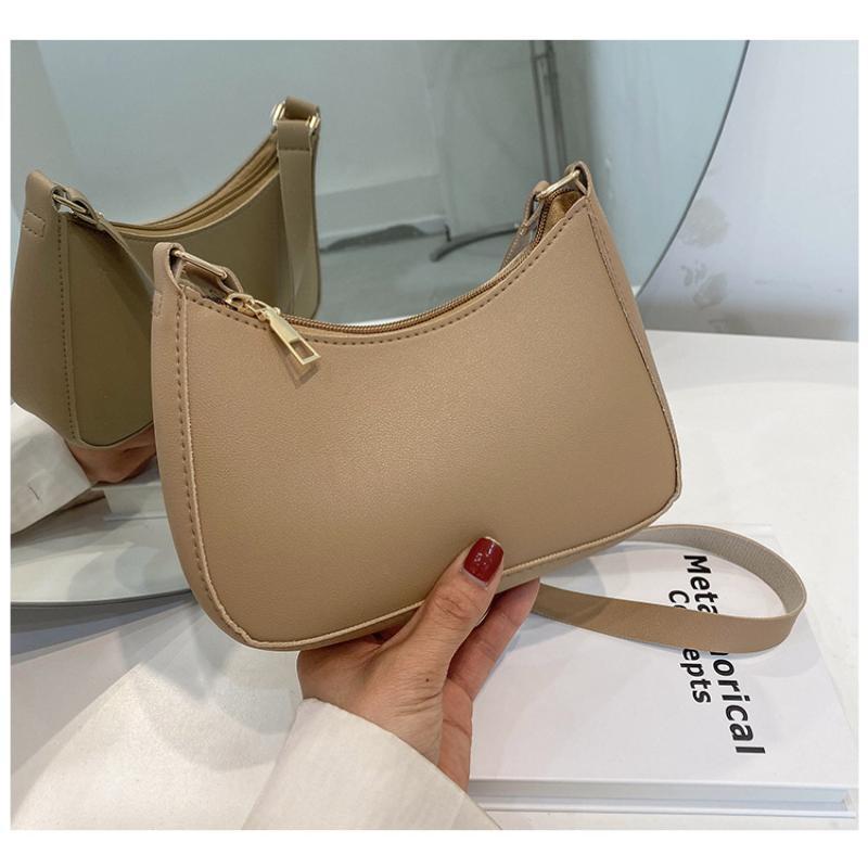 Cute Solid Color Small Square Bag Lightweight Portable Single Shoulder Armpit Bag for Students School Daily