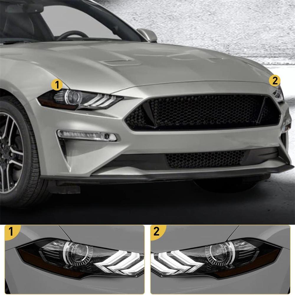 2 Stück Scheinwerfer Seite RAUCH Überlager Tönung Aufkleber Vinyl Für Ford Mustang 2019-2023