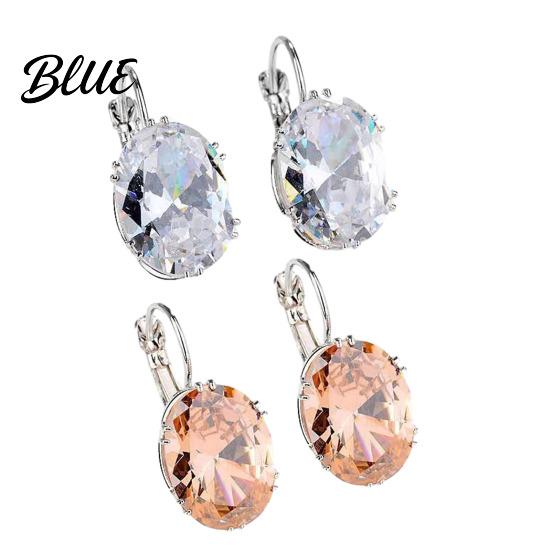 Unique Design Earrings 46024 Pairs Teardrop Lightweight Sparkling Cubic Drop