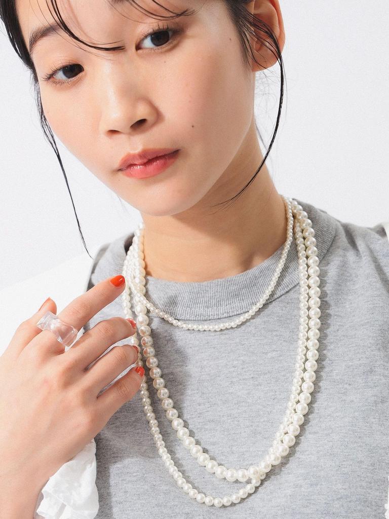 [BEAMS BOY] Accessories Random Pearl Necklace Women's WHITE ONE SIZE