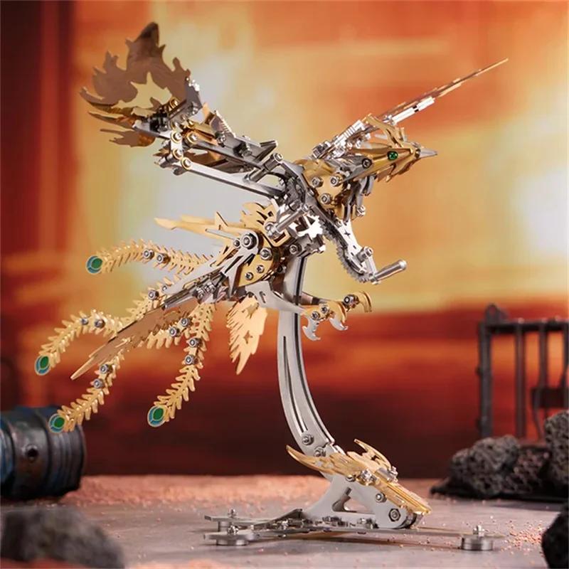 Children'S Puzzle Adult Gift 3D Puzzle Punk Mechanical Phoenix Diy Creative Assembly Metal Model Kit