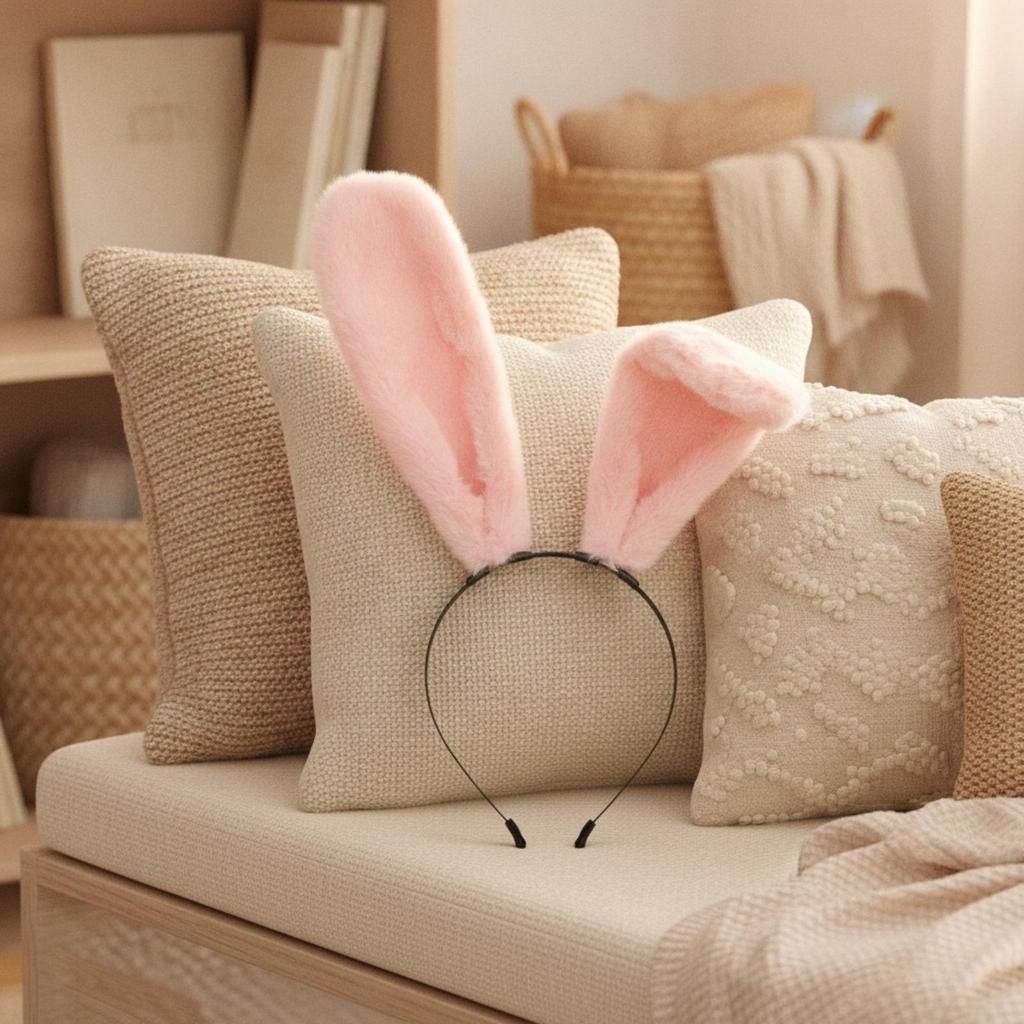 Faux-Fiber Cottontail Ear Headband Cosplay Soft Fiber
