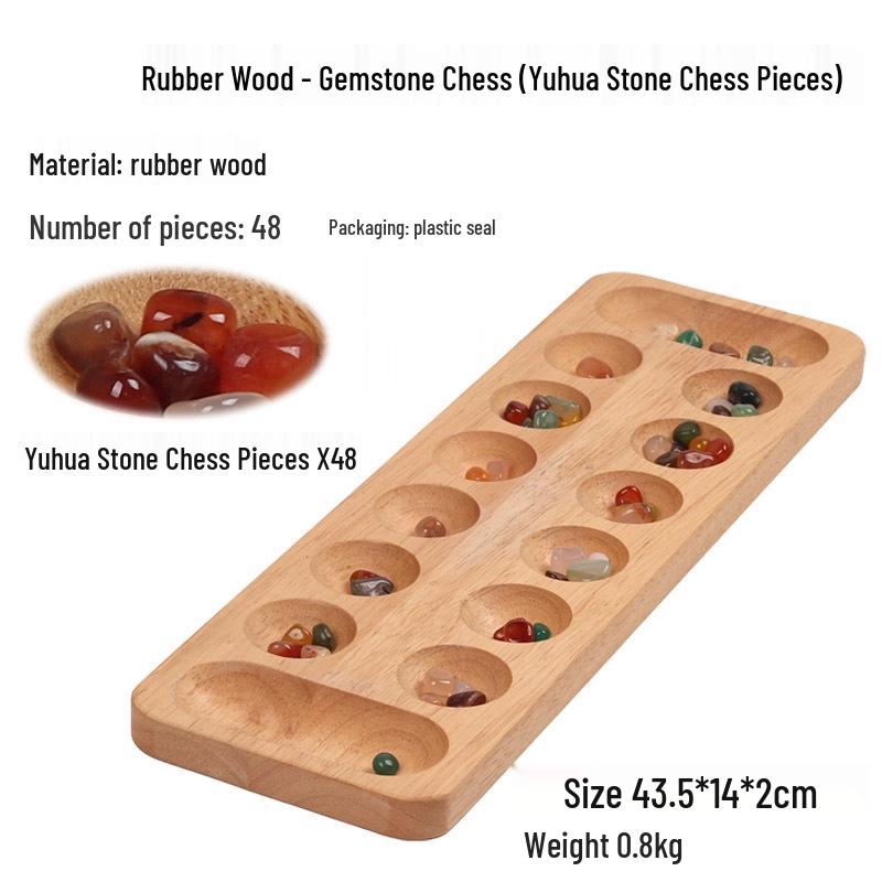 Kids' Gem African Chess Puzzle: Wooden Beads Sorting & Planting Checker Game