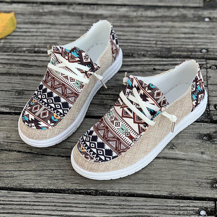 Mocasines de Lona con Cordones para Mujer Primavera 2024: Zapatos planos casuales de tela