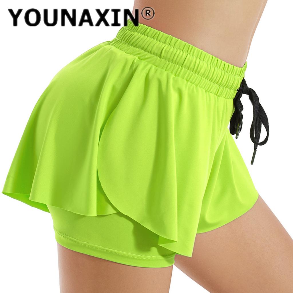 Damen Tennis Culottes Yoga Fitness Rock Anti-Glare Trainings-Athletik-Lauf-Mädchen-Sportshorts Futterhose Golf-Trainingsröcke S M L XL