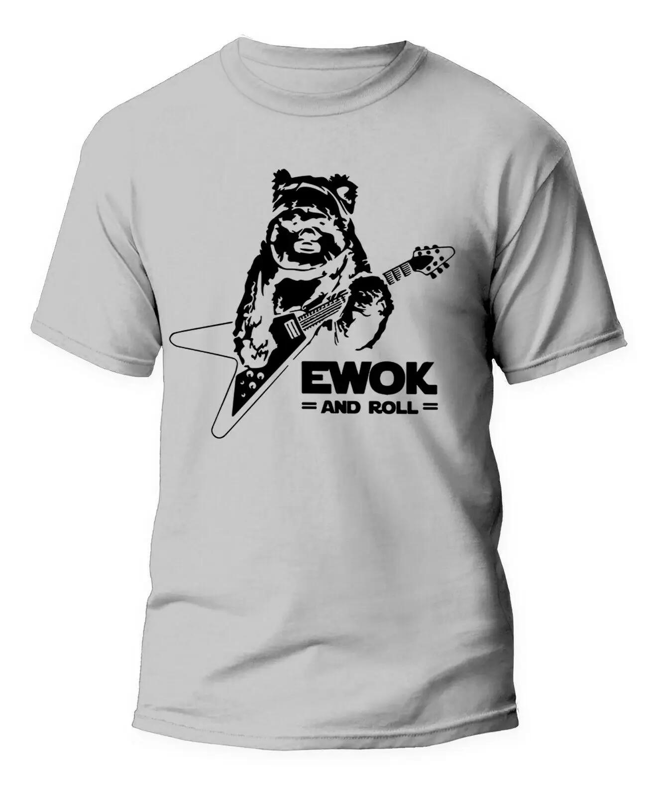 

Мужская забавная футболка с изображением гитары Ewok and Roll, подарок на день рождения, Рождество XXXXXL небесно-голубой