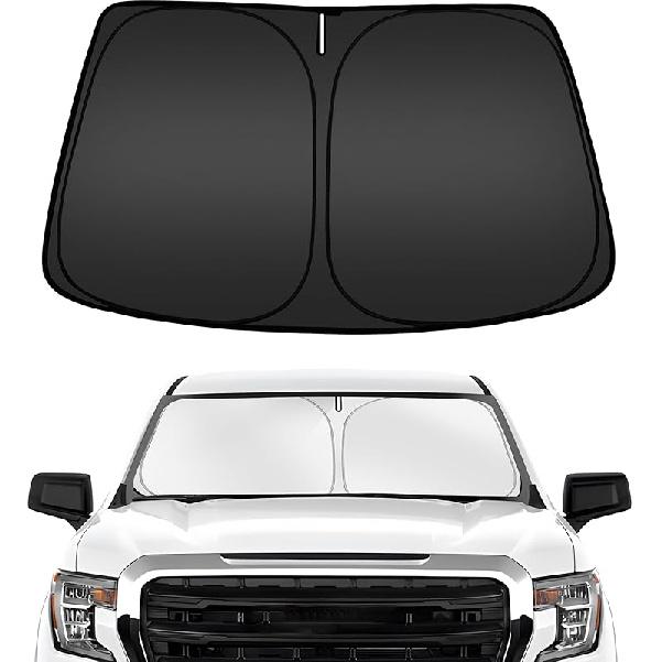 ARISMOTOR Windshield Sun Shade For GMC Sierra 1500 2500 3500 (SLT AT4 Denali) -2025 2026,  Fit Foldable Front Window Sunshade Sun Visor Protector,