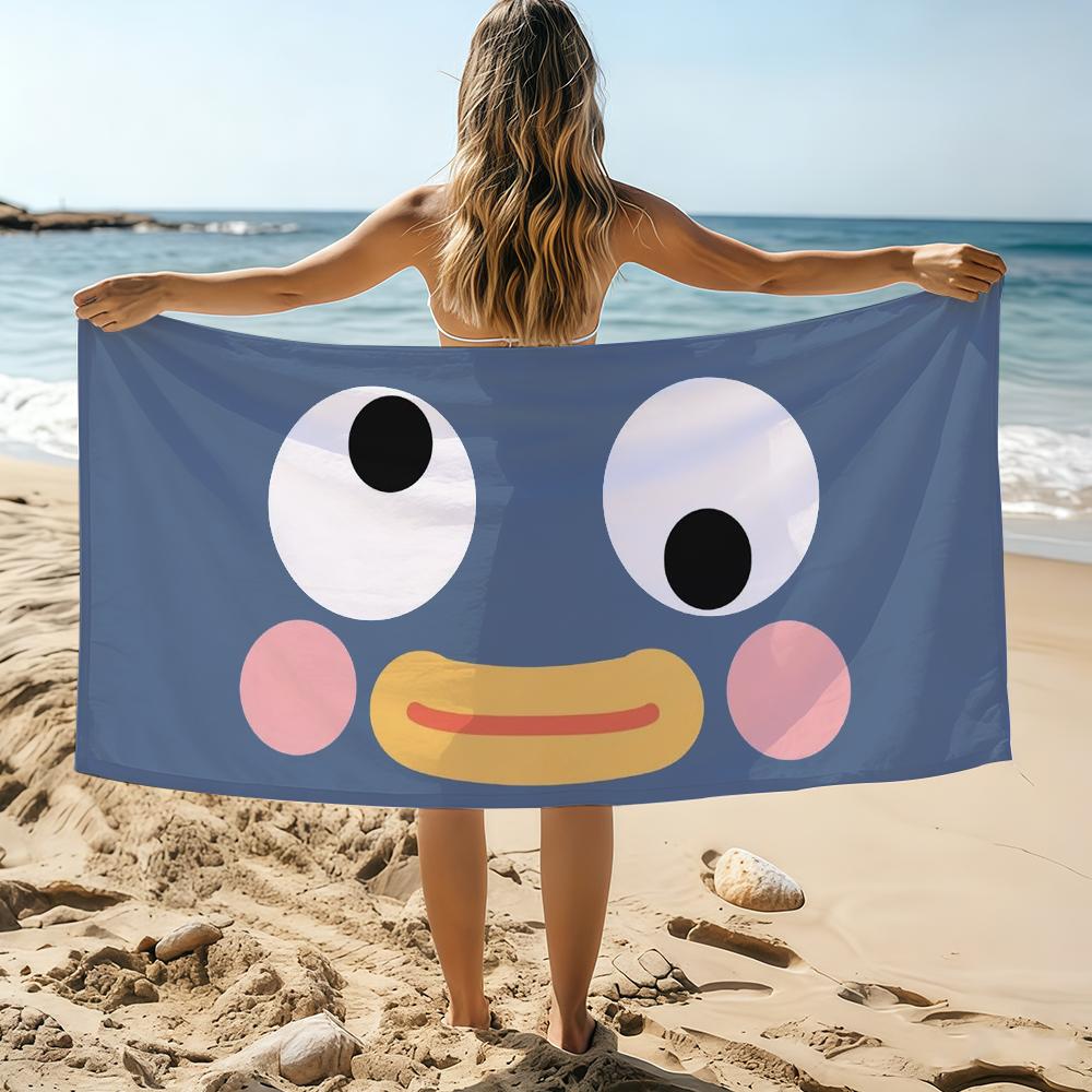 Funny colorful E-expressionS Cartoon Towel Beach Towel Oversized Quick Dry Towel Absorbent Soft Swim BeachTowels for Men Women