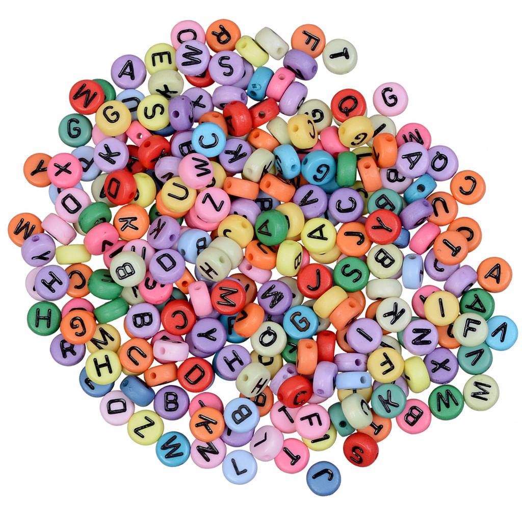 200 Pcs Colorful Acrylic Beads Charm Alphabet Letter Bead DIY Jewelry 1  Clear Multicolor