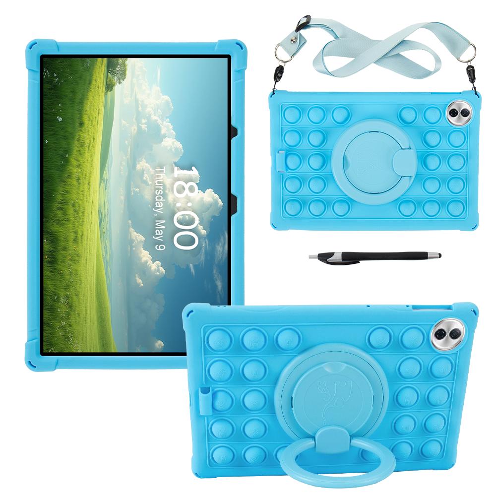 

For Honor Pad 10 2025 Case 12.1inch HEY3-W00 Rotating Soft Silicone Tablet Cover Kids Stand Shockproof Shell Honor Pad 10 12.1