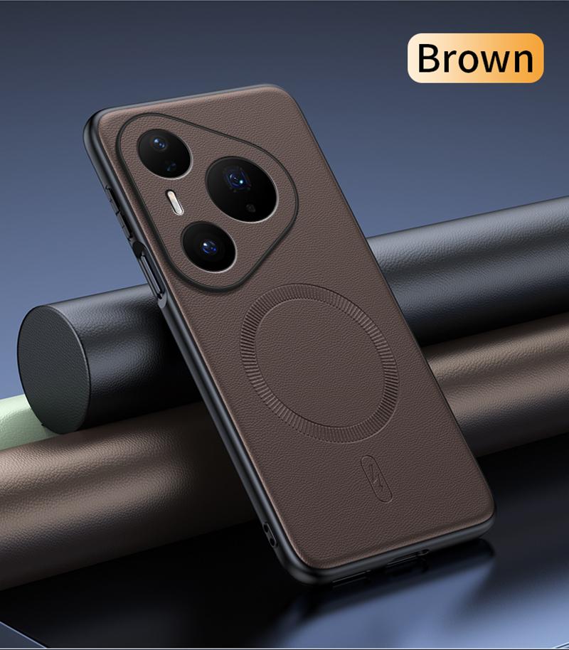 

Для Huawei Pura 80 Pro Plus Чехол Магнитная Кожаная Защитная Крышка Высокое Качество Защита от Отпечатков Пальцев Нескользящий PC+TPU Huawei Pura 80 Pro+ коричневый
