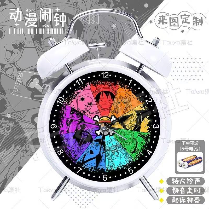 Anime One Piece Luffy Zoro Alarm Clock Luminous Silent Cute Cartoon Nami Student Bedside Silent Clock Birthday Gift
