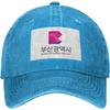 Busan Metropolitan City Logo Baseball Cap Vintage Washed Denim Style Adjustable Dad Hat for Adults