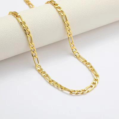 20-60CM  Or 18K Rempli 4MM Colliers chaîne latérale pour Homme femme Garçon dame Bijoux fins Fête de mariage