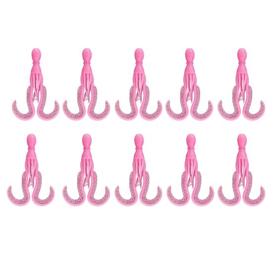 10Pcs 11CM/4.2G Luminous Soft Octopus Bait Colorful TPE Glow-in-the-dark Realistic Bionic Artificial Squid Lure Saltwater Freshwater Trolling