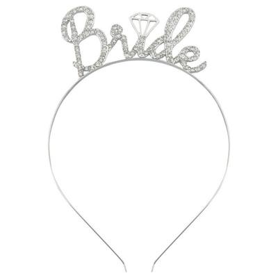 Fashionable Bridal Tiara Wedding Crown Headband Letter Alloy Rhinestone Party Tiara