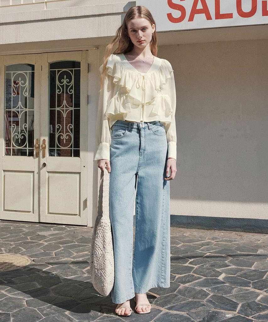 ZEROSTREET [3 Colors] Wish Wide Denim Pants
