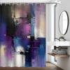 Abstract Art Bath Curtain - Bold Colors & Modern Design, Waterproof Home Decor Adds Contemporary Style To Your Bathroom