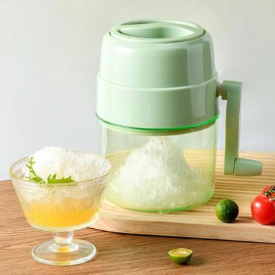 Manual Ice Crusher Rotary Handle Stainless Steel Blades Summer Slushy Maker