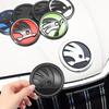 Adesivo 3D 80/90/100mm ABS Griglia Anteriore Auto Adesivo Baule Per Skoda Octavia 2 3 A5 A7 Fabia Rapid 3 Karoq VRS Accessori