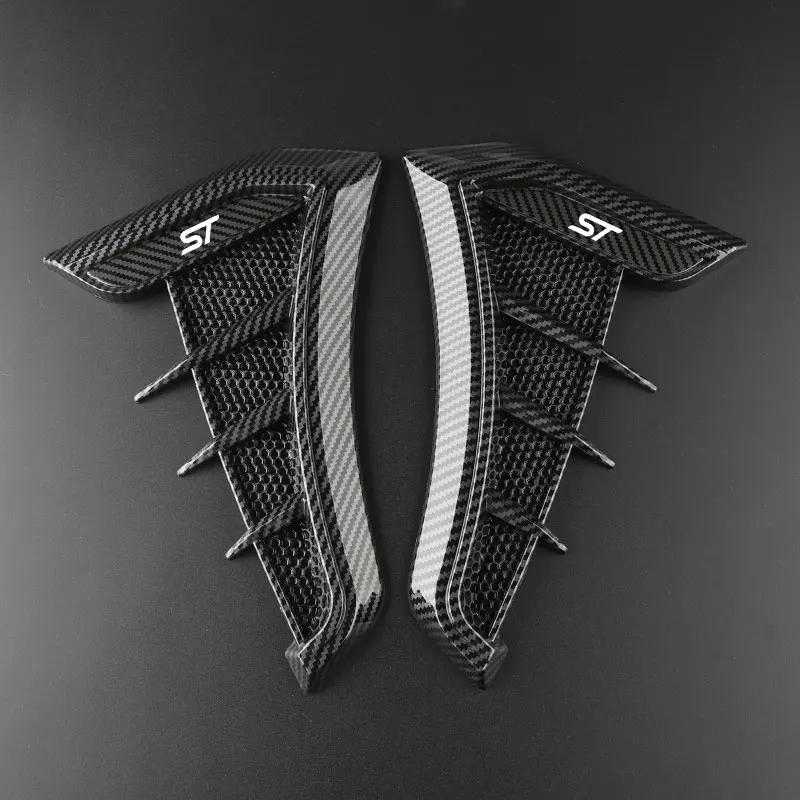 Black Car Fender Side Vents Air Flow Intake Hole Shark 3D BTYD6 Grille Sticker Cover for Ford Focus ST Mondeo Fiesta Kuga Escape Car R4W