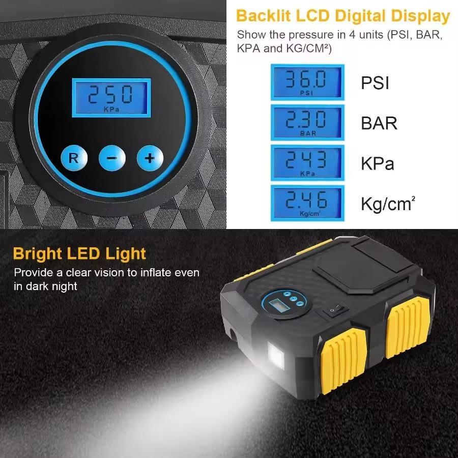 Digital Tire Inflator DC 12 Volt Car Portable Air Compressor Pump 150 PSI Car Air Compressor for Car Motorcycles Bicycles