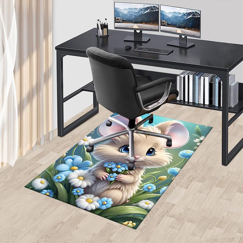 

1pc Anime Cartoon Mouse Chair Mat - Non-Slip Office Rug for Desk, Home Decor, Living Room, Bedroom, Game Room - Festive Gift, Universal Seasonal Use.H 60cm by 90cm