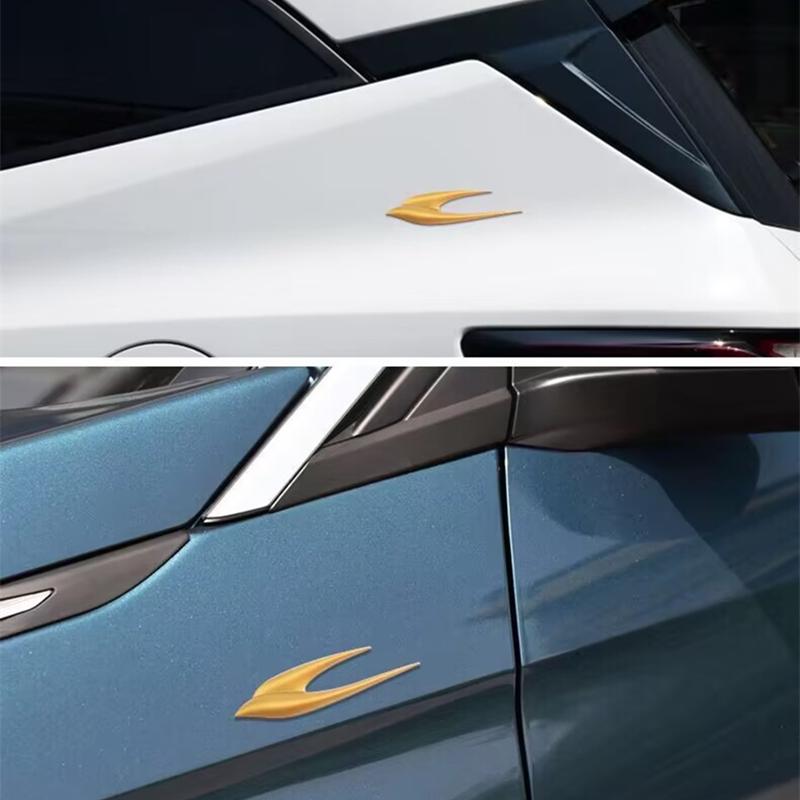 Bil Metall Logotyp Säkerhet Svala Lövplatta Logotyp 3D Tredimensionell Förlängning Långaxel Logotyp Personlighet Dekorativ Sidomärke