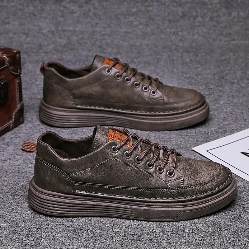 

Чоловічі шкіряні повсякденні туфлі Зимові бавовняні плоскі кросівки для бігу Теплі черевики для скейтборду 2024 Нова мода Протиковзкі зносостійкі Чоловічі черевики Класичні 44 коричневий