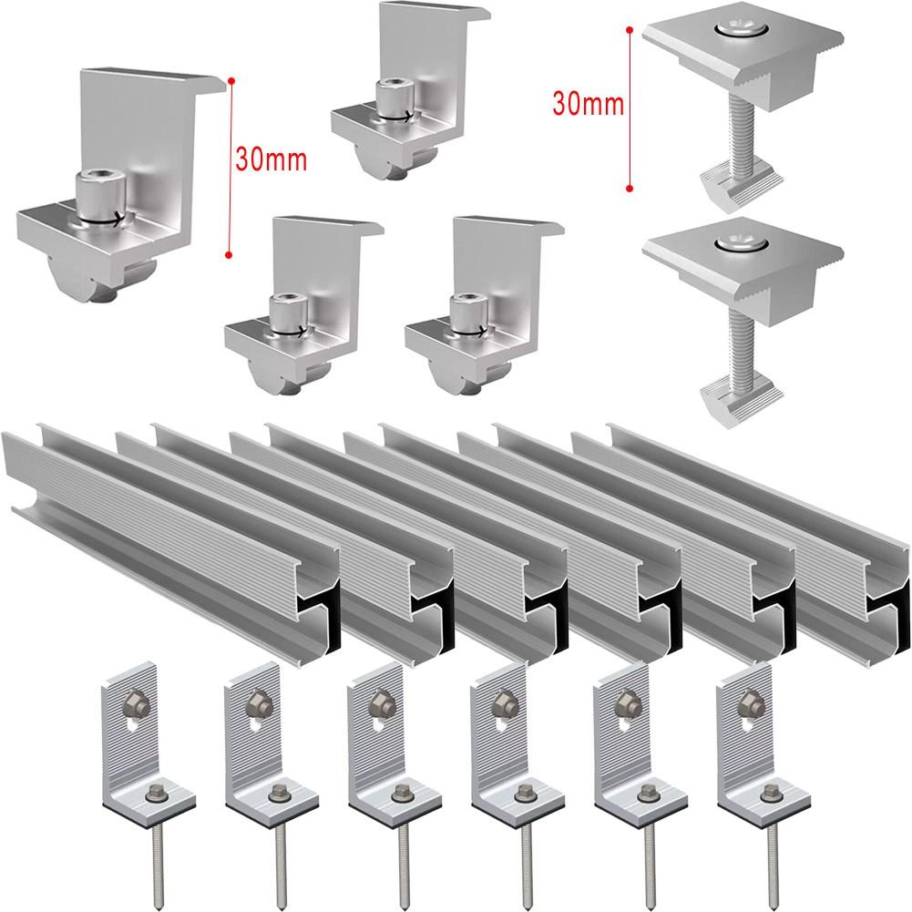 200mm *56mm*30mm Alu Mounting Rail Bracket Rail For Flat Roof Metal Roof