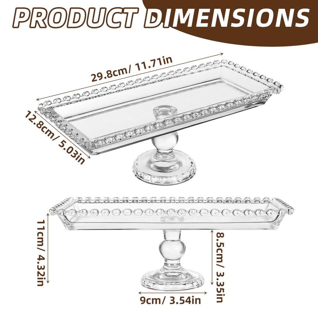 Crystal Glass Snacks Serving Tray Modern Decorative Snack Display Square Plate Fruit Plates Party Centerpieces Serving Tray