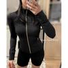 Womens Fleece-Lined Yoga Jacket With Zipper Stretchy Slim Fit Long Sleeve Activewear Top Gym Workout