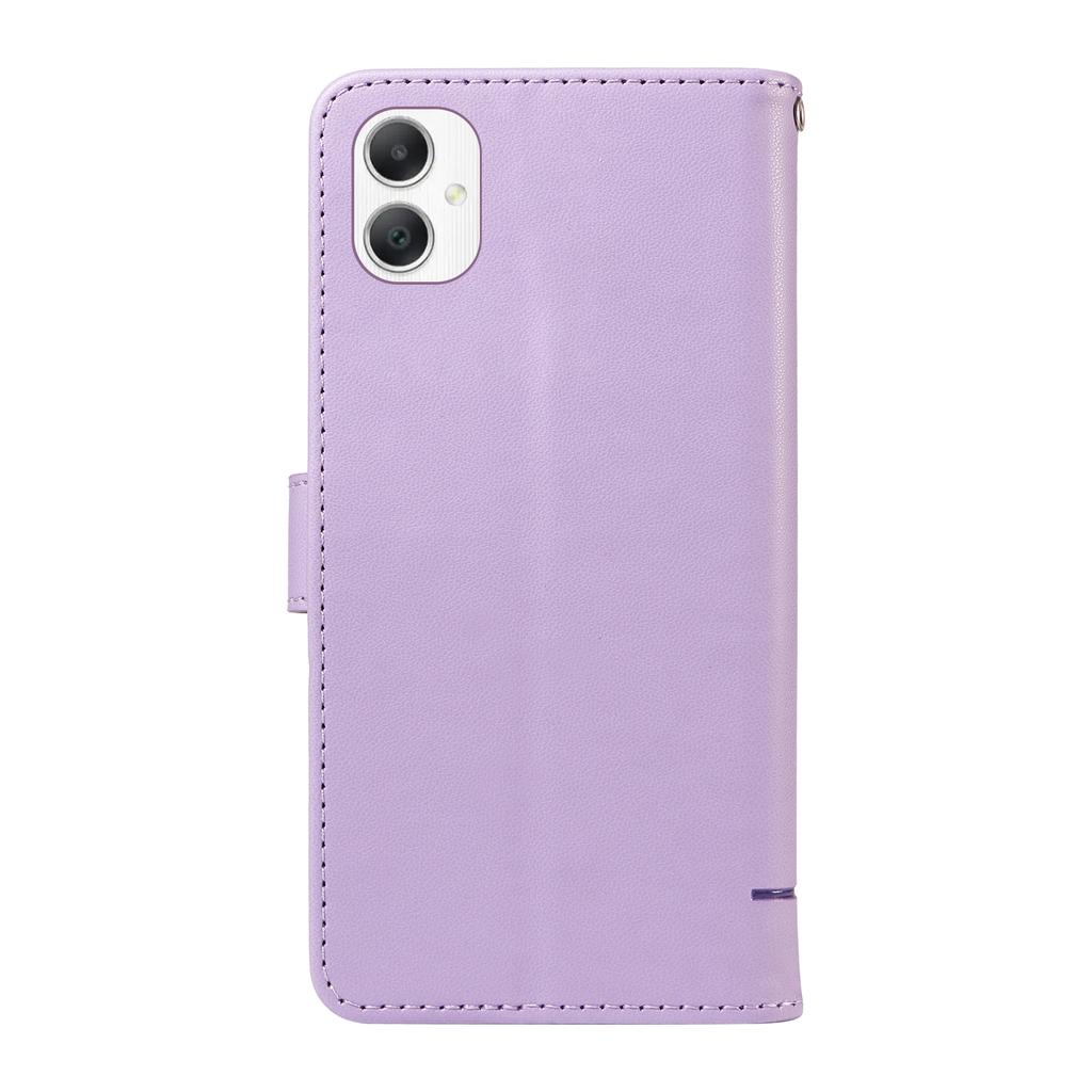 For Samsung Galaxy A06 5G/A06 4G Lommebokdeksel Kattemønster Preg Skinn Telefondeksel med Håndleddsstropp