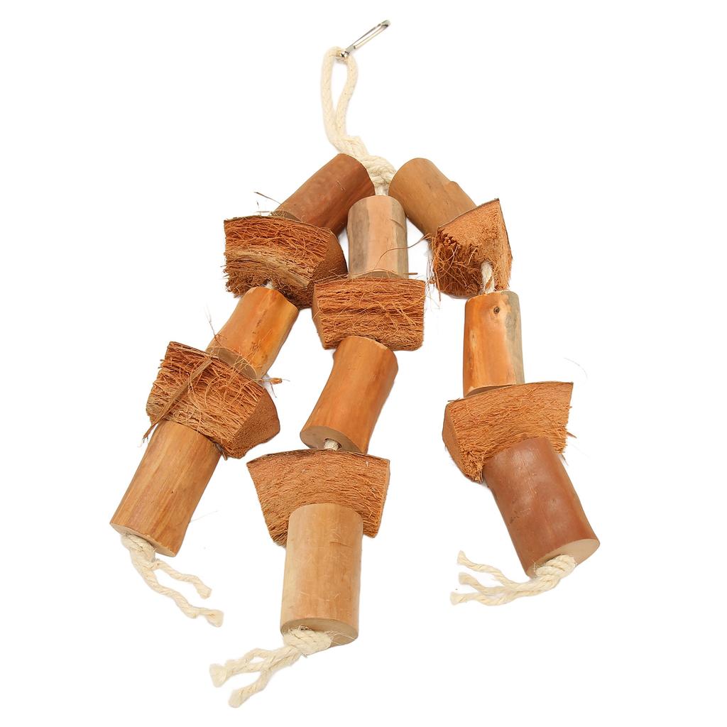 Vogel Kau Spielzeug Holzscheite Kokosnussschale Schnabel und Krallen Schleifen Papageienkäfig Spielzeug für Conure Nymphensittiche Wellensittiche Schöne Vögel